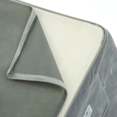 Dječija sofa krevet BONO, pliš, mekana, pena - 2 u 1 za sjedenje i spavanje, siva