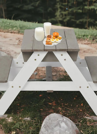 Dječiji baštenski sto 3 u 1, kišobran sa podesivom visinom, pokretni vrh za aktivne igre na otvorenom