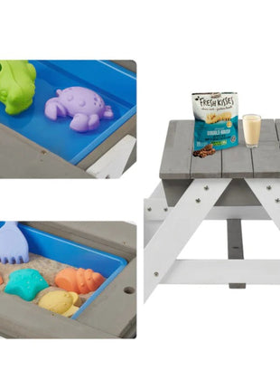 Dječiji baštenski sto 3 u 1, kišobran sa podesivom visinom, pokretni vrh za aktivne igre na otvorenom