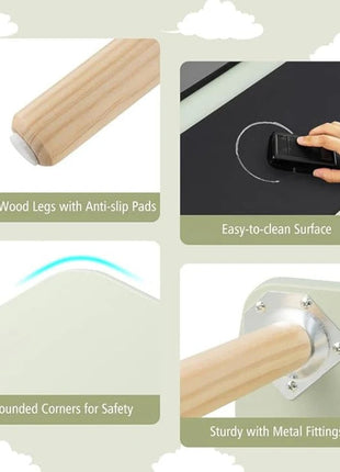 Dječiji sto sa 2 stolice - Kuća za više aktivnosti sa crnom tablom, stolom za crtanje i čitanje