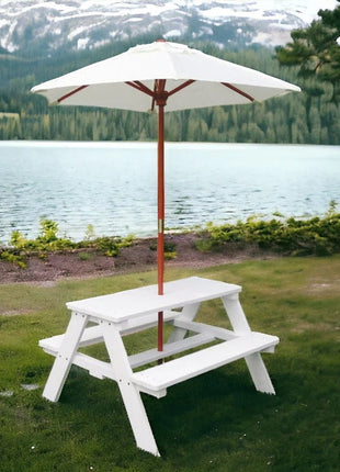 Baštenska garnitura KINDER HOME, dječiji sto za piknik, kišobran anti-UV 30+