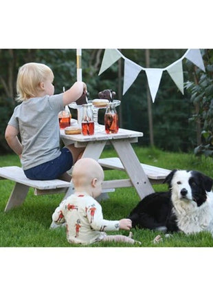 Baštenska garnitura KINDER HOME, dječiji sto za piknik, kišobran anti-UV 30+