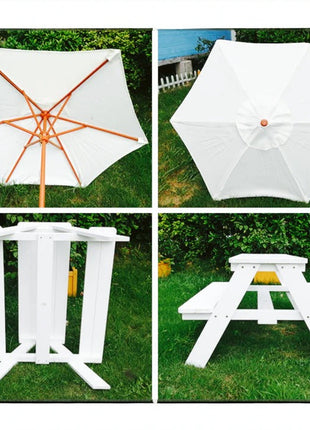 Baštenska garnitura KINDER HOME, dječiji sto za piknik, kišobran anti-UV 30+