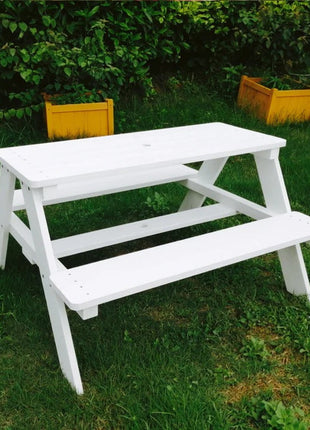Baštenska garnitura KINDER HOME, dječiji sto za piknik, kišobran anti-UV 30+