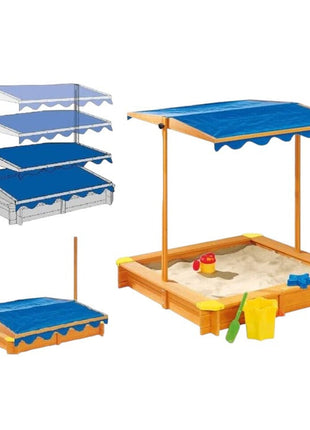Dječiji drveni pješčanik KINDER HOME, sa podesivim, vodootpornim poklopcem anti-UV 30