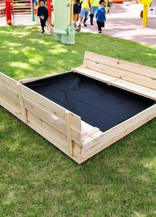 Veliki dječiji pješčanik sa klupama i preklopnim poklopcem, drveni