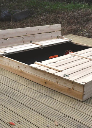 Veliki dječiji pješčanik sa klupama i preklopnim poklopcem, drveni