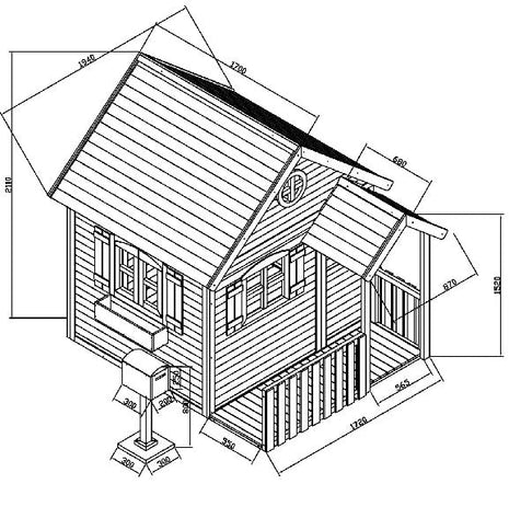 Velika drvena dječija kućica sa verandom