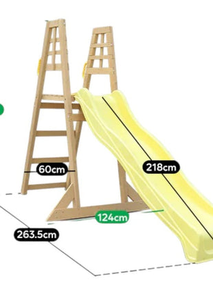 Dječija drvena penjalica sa toboganom