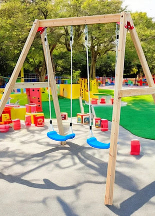 Dječija drvena ljuljaška za baštu, dupla