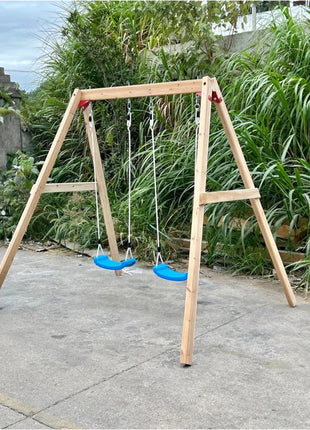 Dječija drvena ljuljaška za baštu, dupla