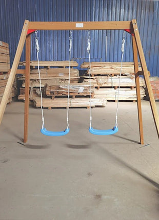 Dječija drvena ljuljaška za baštu, dupla