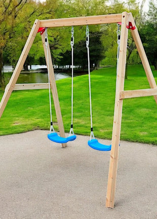 Dječija drvena ljuljaška za baštu, dupla