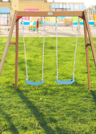 Dječija drvena ljuljaška za baštu, dupla