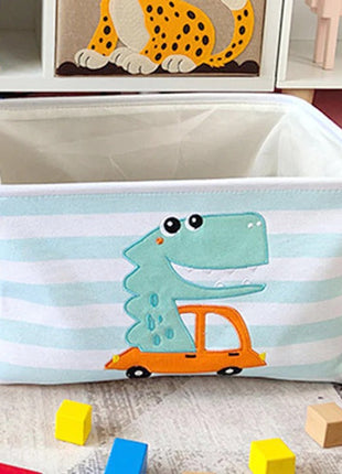 Kutija za odlaganje igračaka, odjeće, kozmetike, sklopiva, sa pogodnim ručkama, za dječiju sobu, spavaću sobu, dnevnu sobu - Dinosaurus