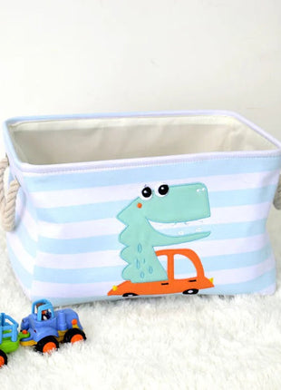 Kutija za odlaganje igračaka, odjeće, kozmetike, sklopiva, sa pogodnim ručkama, za dječiju sobu, spavaću sobu, dnevnu sobu - Dinosaurus