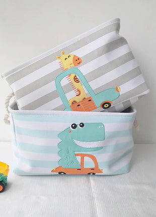 Kutija za odlaganje igračaka, odjeće, kozmetike, sklopiva, sa pogodnim ručkama, za dječiju sobu, spavaću sobu, dnevnu sobu - Dinosaurus