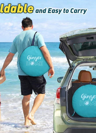 KINDER HOME Dječiji šator za igru na rasklapanje sa UV zaštitom 50+ – okrugli, lagan i sklopiv, za plažu i baštu, 150×150×90 cm