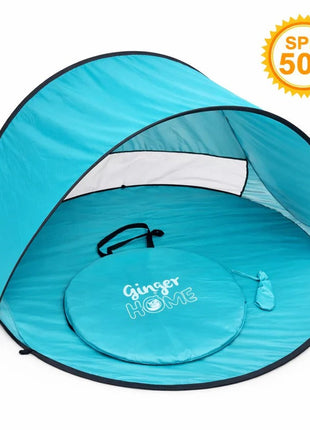 KINDER HOME Dječiji šator za igru na rasklapanje sa UV zaštitom 50+ – okrugli, lagan i sklopiv, za plažu i baštu, 150×150×90 cm