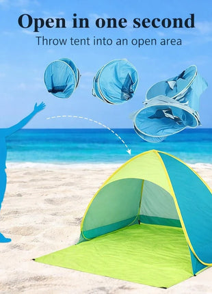 Dječiji sklopivi šator KINDER HOME sa UV zaštitom 50+ - Lagan, sklopiv, za plažu i baštu, 165×150×110 cm