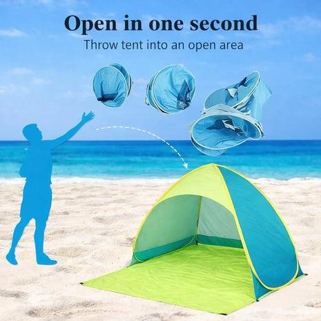 Dječiji sklopivi šator KINDER HOME sa UV zaštitom 50+ - Lagan, sklopiv, za plažu i baštu, 165×150×110 cm