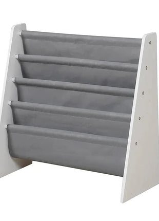 Dječija polica za knjige i igračke, organizator, sekcija, biblioteka za dječiju sobu - BIJELA/SIVA