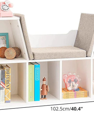 3 u 1 dječija polica za knjige, polica za knjige i klupa, 6 pregrada za odlaganje igračaka i knjiga