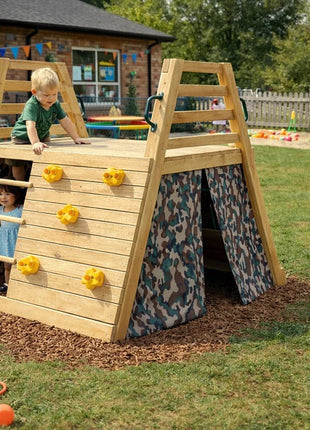 Dečiji drveni tobogan sa penjalicom za dvorište KINDER HOME, 285×152×123 cm