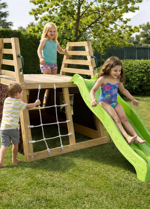 Dečiji drveni tobogan sa penjalicom za dvorište KINDER HOME, 285×152×123 cm