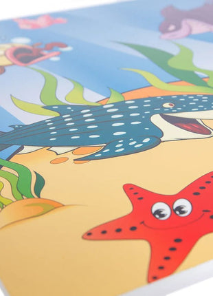 Dječiji drveni sto i stolice sa morskim životinjama – set za crtanje, igru, učenje i jelo