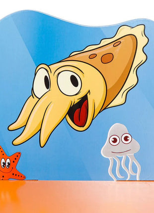 Dječiji drveni sto i stolice sa morskim životinjama – set za crtanje, igru, učenje i jelo