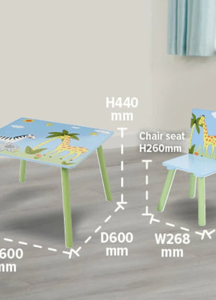 Dječiji sto sa stolicama za crtanje, igru, jelo, drveni, Dječija soba SAVANA