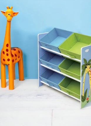 Organizator za igračke, Polica za dječiju sobu sa kutijama za odlaganje, SAVANA