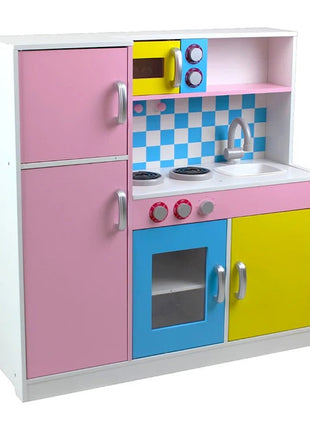 Dječija kuhinja, drvena igračka za igru uloga sa šarenim dizajnom, dimenzije