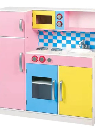 Dječija kuhinja, drvena igračka za igru uloga sa šarenim dizajnom, dimenzije