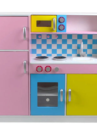 Dječija kuhinja, drvena igračka za igru uloga sa šarenim dizajnom, dimenzije