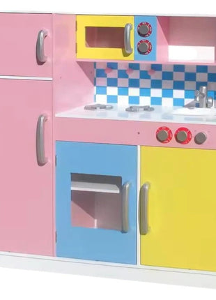 Dječija kuhinja, drvena igračka za igru uloga sa šarenim dizajnom, dimenzije