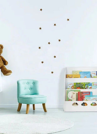 Dječija drvena polica za knjige, organizator za knjige i igračke, dio za odlaganje u obliku oblaka - bijela