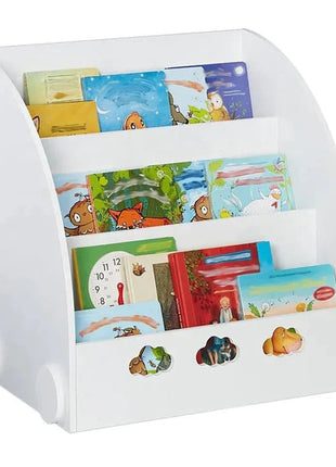 Dječija drvena polica za knjige, organizator za knjige i igračke, dio za odlaganje u obliku oblaka - bijela