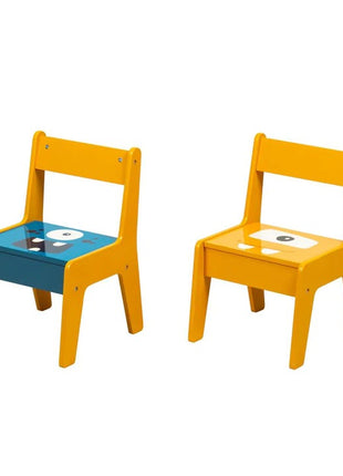 Dječiji sto sa 2 stolice, komplet - dvostrani, za crtanje i slaganje konstruktora tipa LEGO - DUHOVI