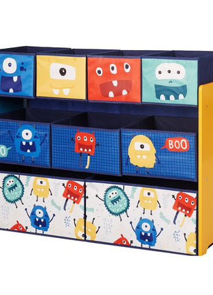 Organizator dječijih igračaka, polica, dijelovi sa 9 kutija za odlaganje tekstila - MONSTER