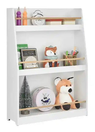 Dječija polica, Drveni organizator za knjige i igračke, bijela boja, za udobnu dječiju sobu