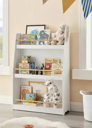 Dječija polica, Drveni organizator za knjige i igračke, bijela boja, za udobnu dječiju sobu