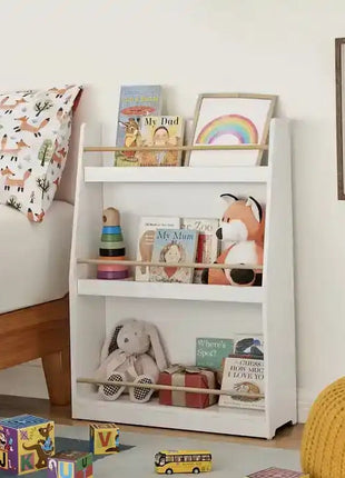Dječija polica, Drveni organizator za knjige i igračke, bijela boja, za udobnu dječiju sobu