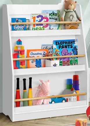 Dječija polica, Drveni organizator za knjige i igračke, bijela boja, za udobnu dječiju sobu