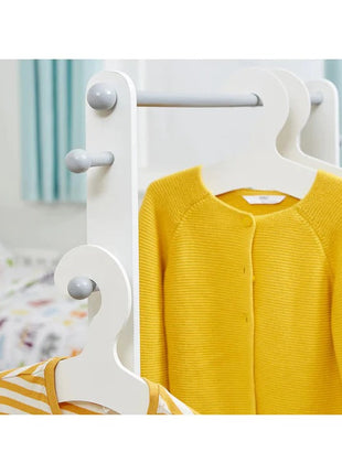 Drveni stalak za dječiju odjeću, polica sa policama za odlaganje - BIJELA/SIVA