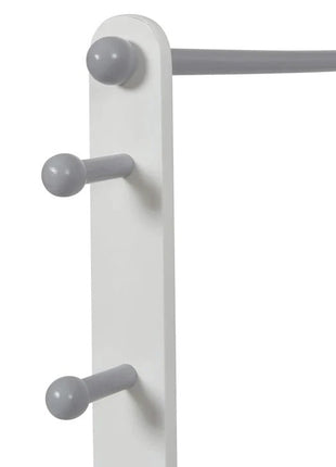 Drveni stalak za dječiju odjeću, polica sa policama za odlaganje - BIJELA/SIVA