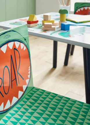 Dječiji sto sa stolicama za crtanje, igranje, jelo, drveni, DINOSAURS