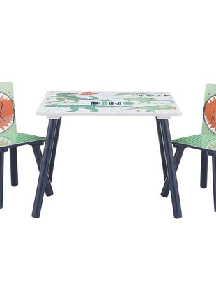 Dječiji sto sa stolicama za crtanje, igranje, jelo, drveni, DINOSAURS