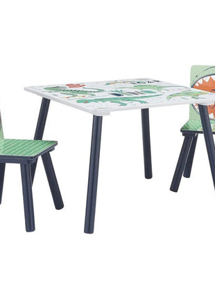 Dječiji sto sa stolicama za crtanje, igranje, jelo, drveni, DINOSAURS